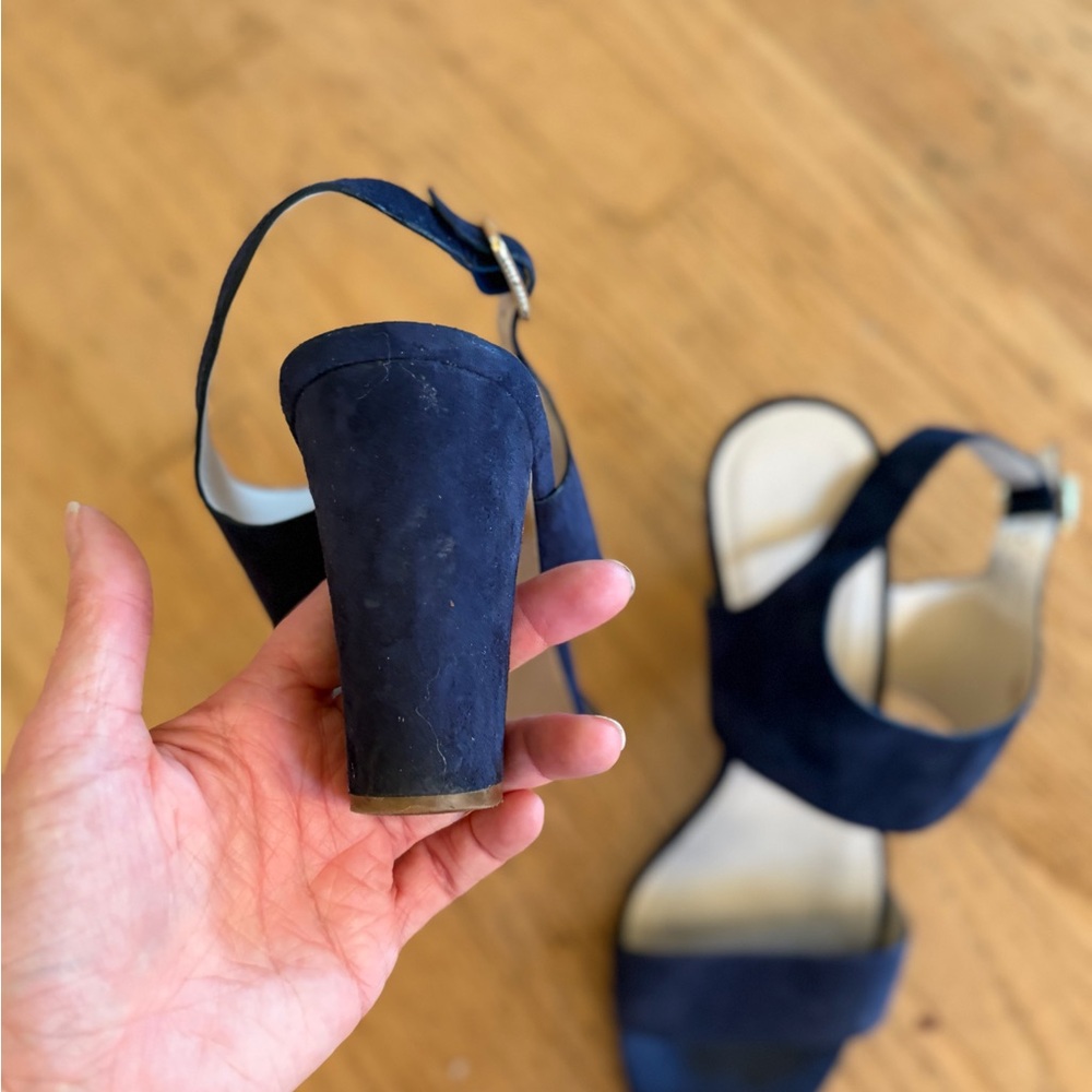 Cole Haan Octavia block heel suede sandal Marine blue - Picture 8 of 14